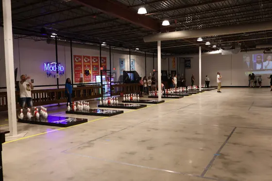A wide view of the empty lanes